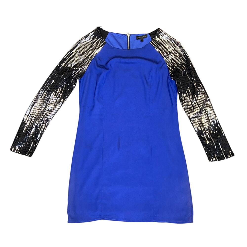Jealous Tomato Royal Blue Mini Dress with Sequins Sleeves size Large Club Party
